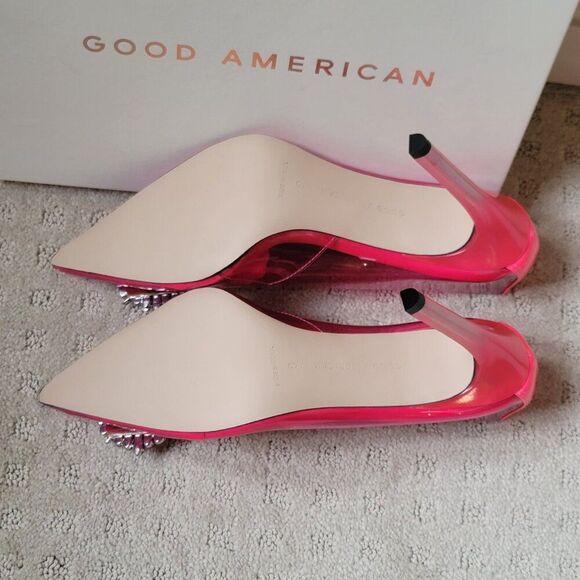 NIB Good American Cinder-F*cking-Rella Pump Heels - Hot Pink, Size 9 - Picture 10 of 13
